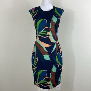 Ted Baker sleeveless floral knee length dress size 6